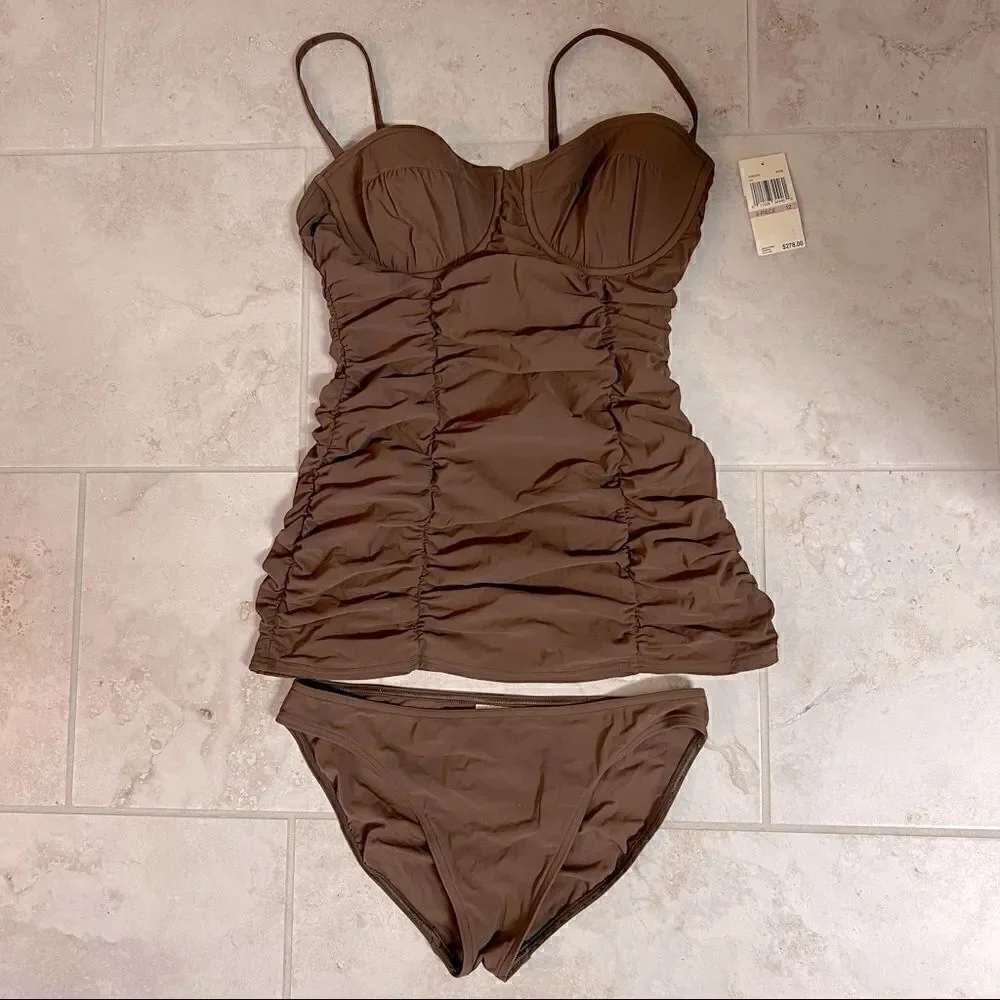 NWT vintage Michael Kors tankini size 12. Perfect condition. Color Bark.
